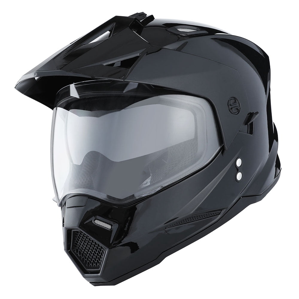1Storm Adult Motorcycle Motocross Dual Sport Off Road Full Face Dual Visor Helmet F802CLS Matt Black