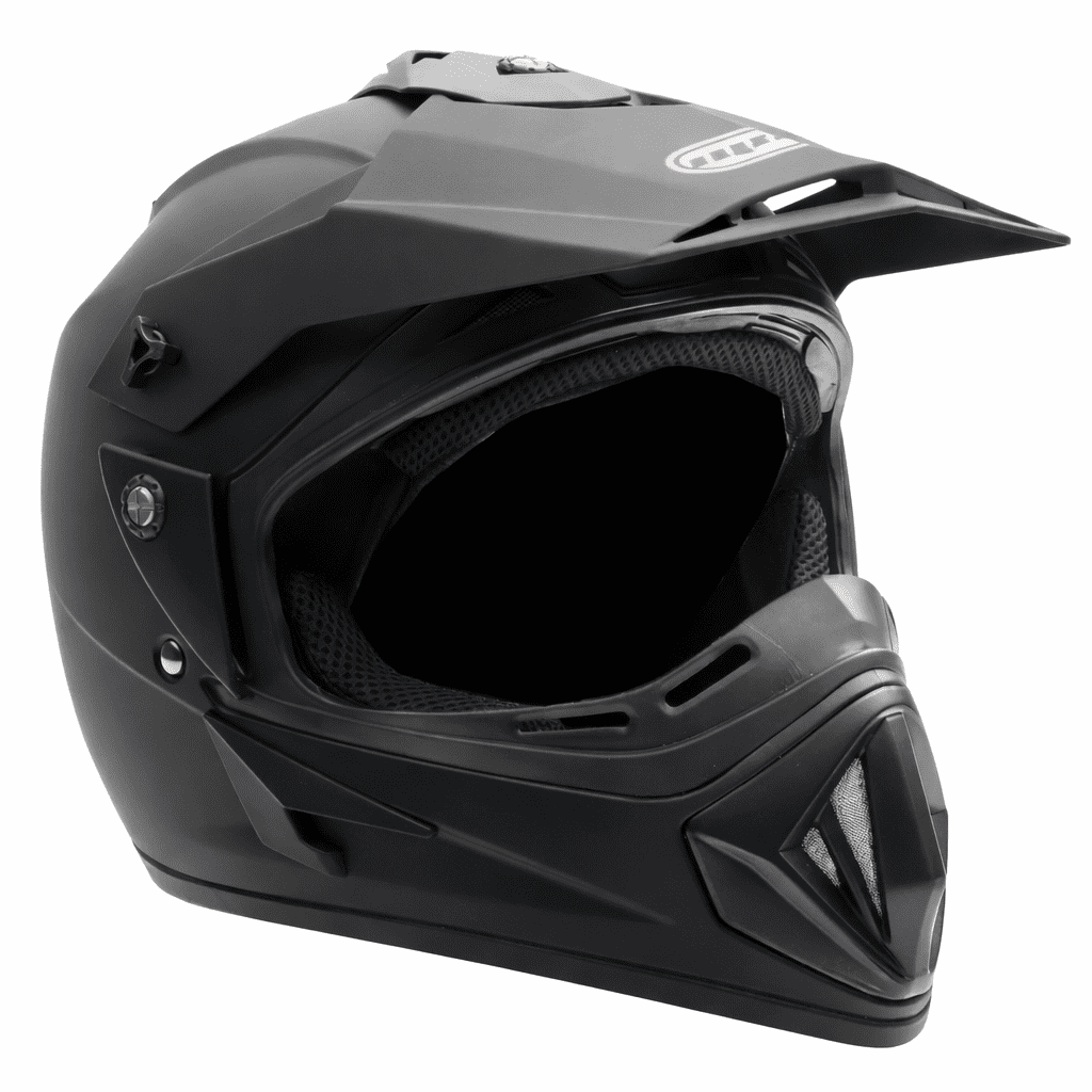 MMG Motorcycle Off-Road Helmet MX ATV Dirt Bike Matte Black with Goggles (Medium) Model 30
