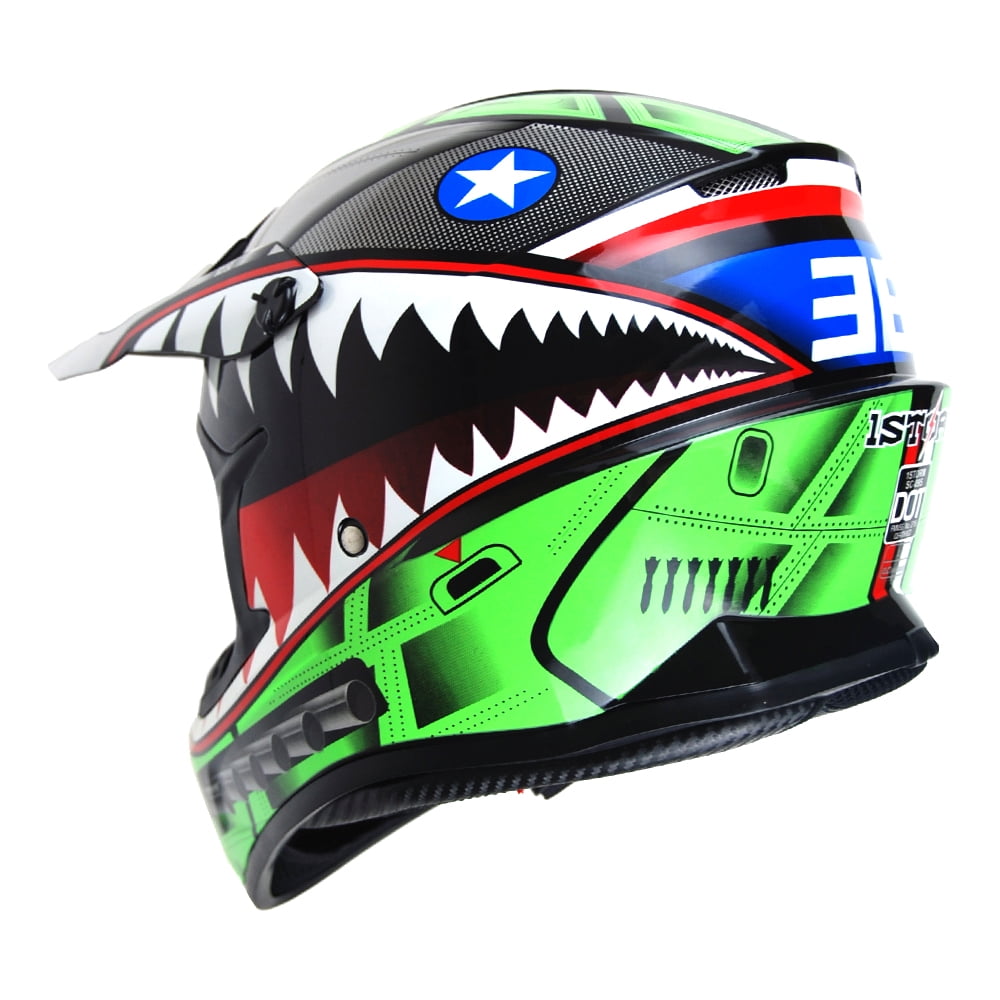 1Storm Adult Motocross BMX MX ATV Dirt Bike Helmet Racing Style SC09SCLS; Shark Pink