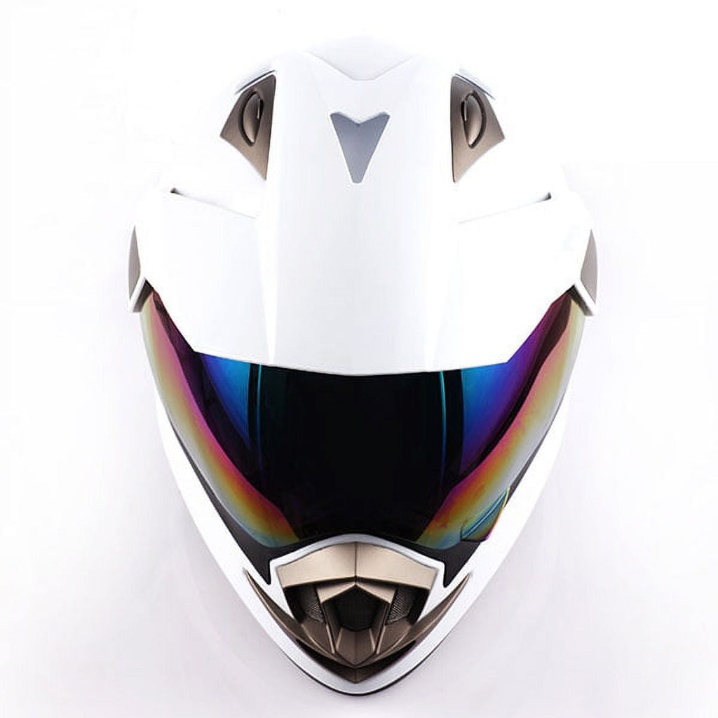 1Storm Dual Sport Helmet Motorcycle Full Face Motocross Off Road Bike HGXP14A Glossy White