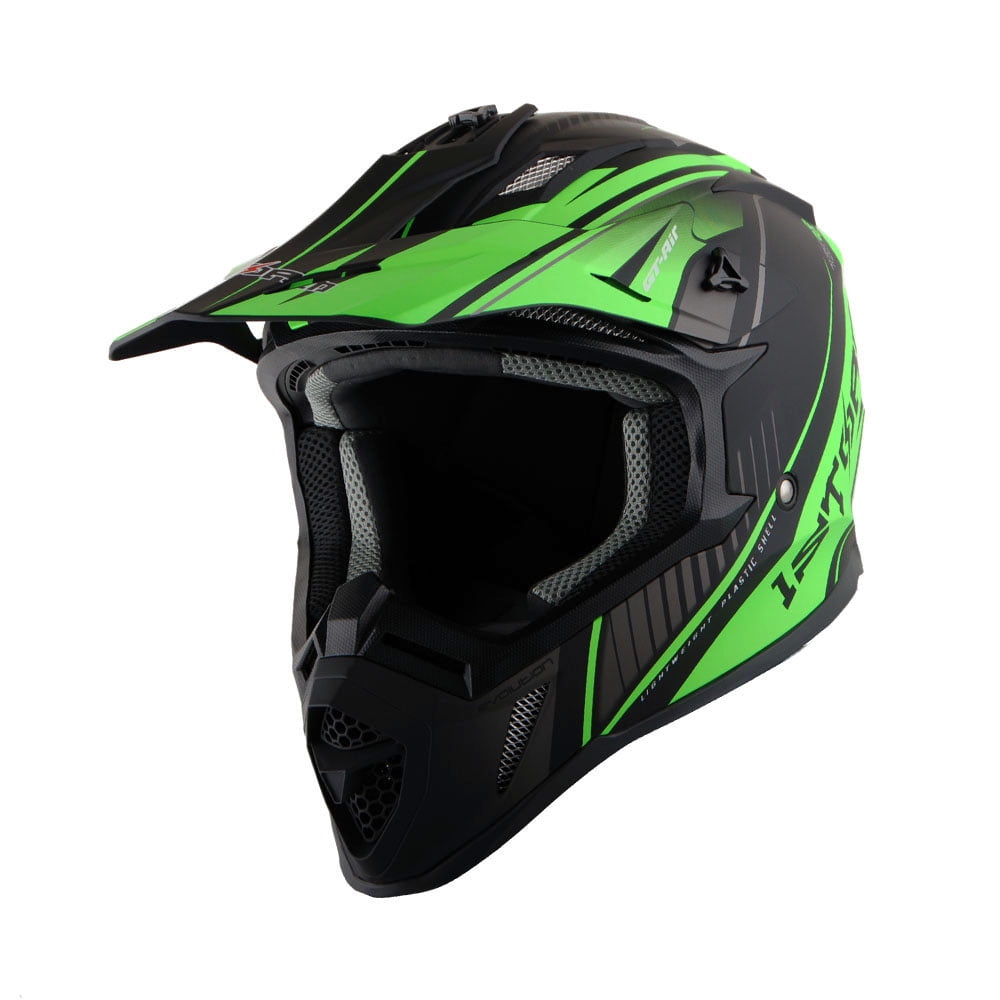 1Storm Adult Motocross Helmet BMX MX ATV Dirt Bike Downhill Mountain Bike Helmet Racing Style H637; Storm Green