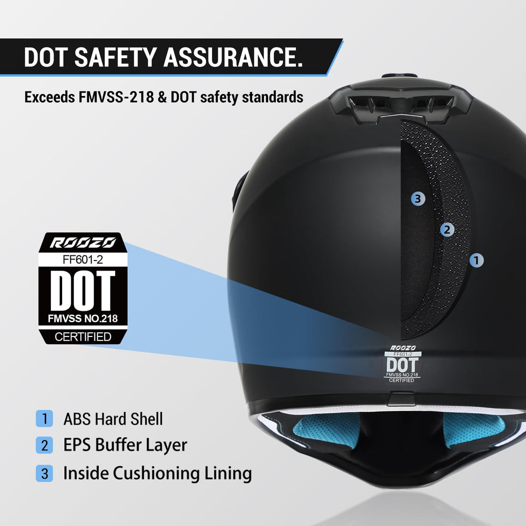 ROOZO Youth Dirt Bike Helmet â€?DOT Certified Full Face Motorcycle Helmet with Goggles & Gloves
