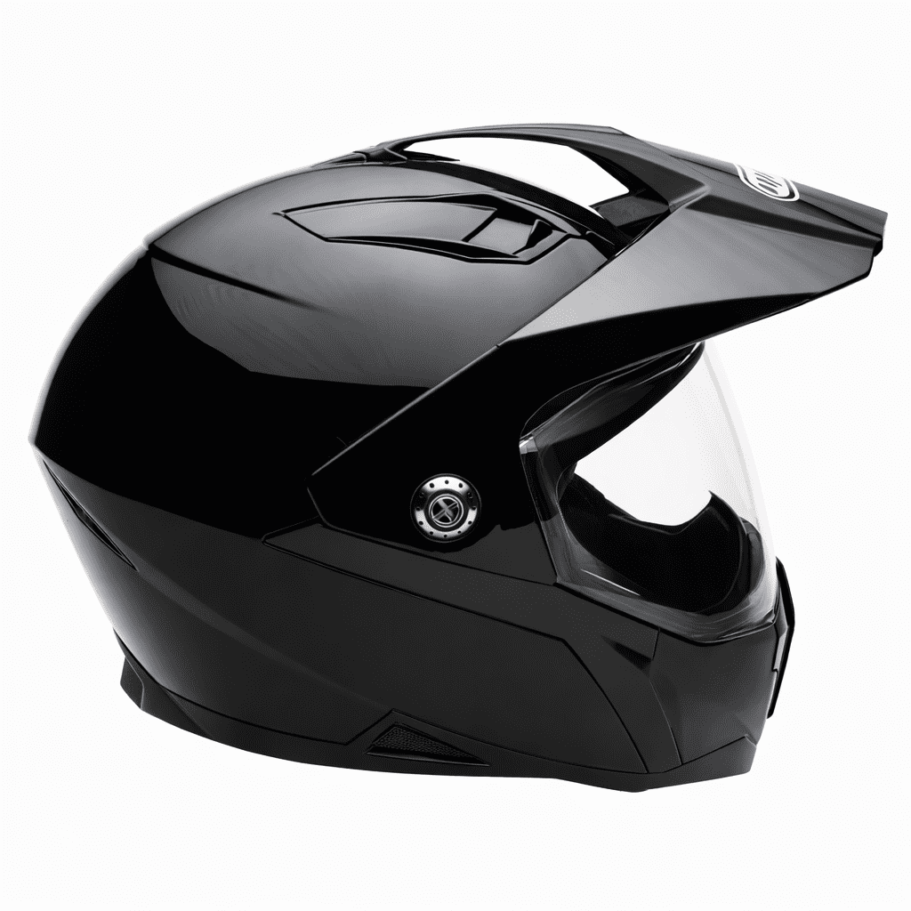Adult Motorcycle Dual Sport Off-Road Full-Face Helmet DOT â€?Gloss Black (Medium) Model 23