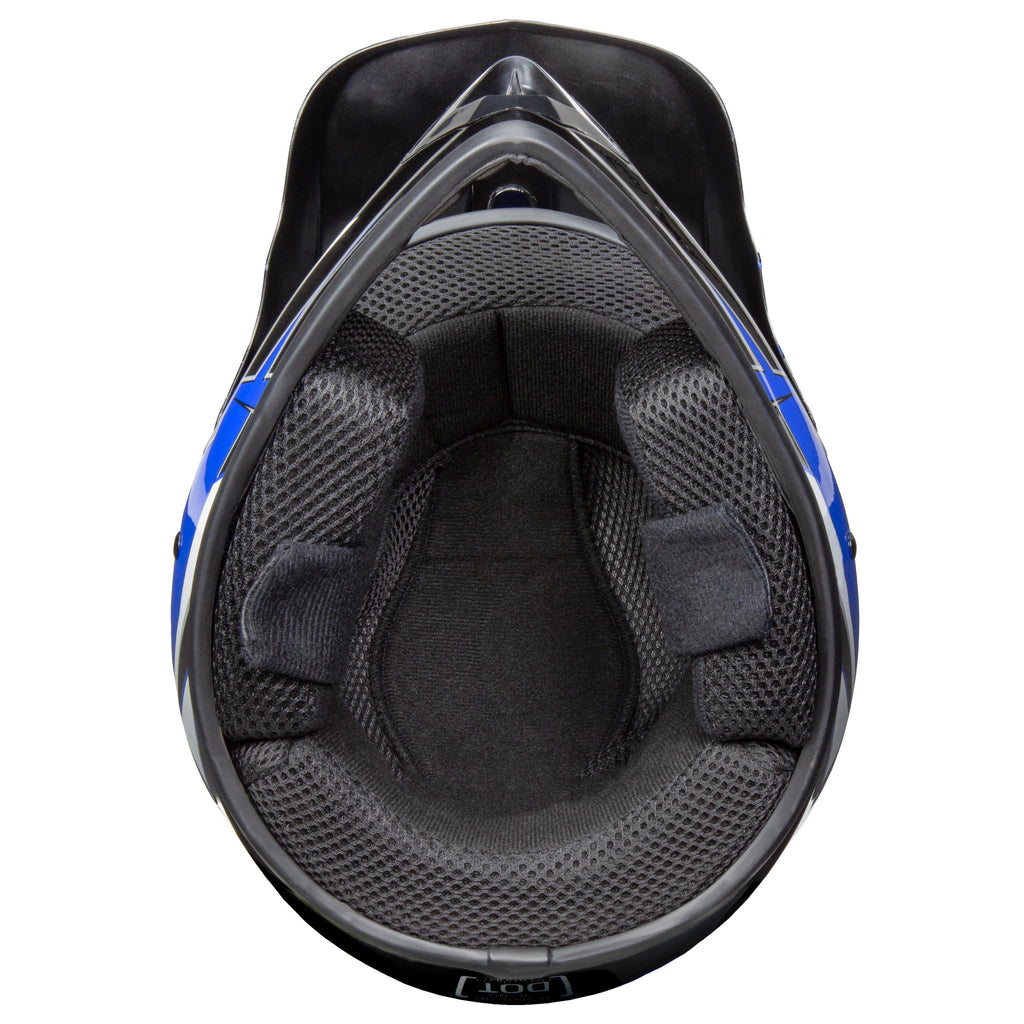 Youth Frenzy MX off Road Dirt Bike Helmet - DOT Approved - Color Blue - Size: Youth Medium