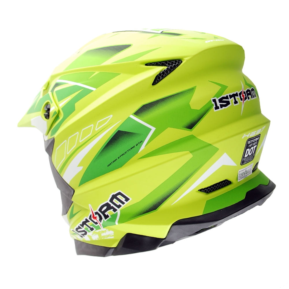 1Storm Motocross Adult Helmet Downhill Mountain Bike Helmet BMX MX ATV Dirt Bike Storm Style HF803; Storm Black