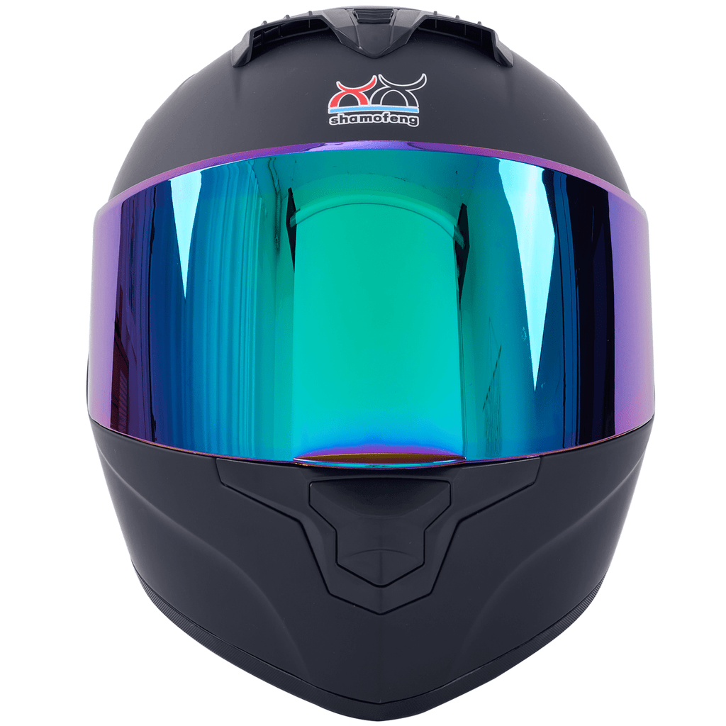 shamofeng Full-Face Adult Motorcycle Helmet, Motocross ATV Offroad Dirt Bike Helmet DOT Approved Matte Black, XL Size