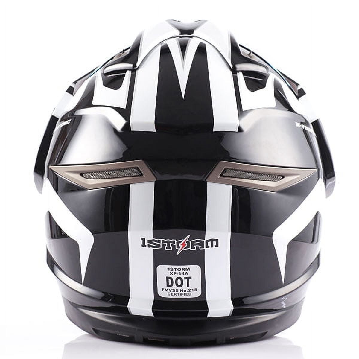 1Storm Dual Sport Helmet Motorcycle Full Face Motocross Off Road Bike HGXP14A Glossy White