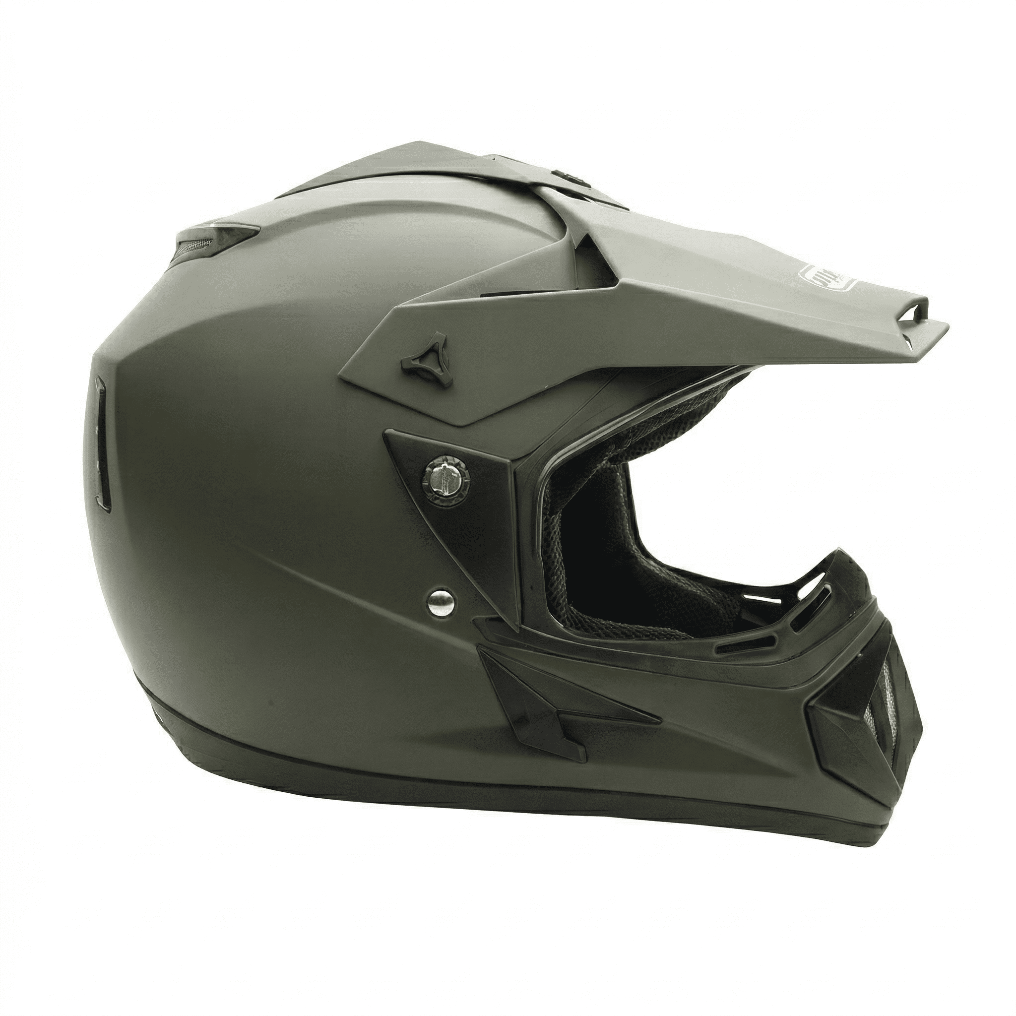 MMG Motorcycle Off-Road Helmet MX ATV Dirt Bike Matte Military Green with Goggles (X-Large) Model 30