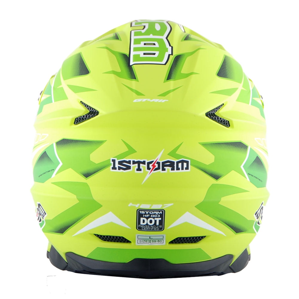 1Storm Motocross Adult Helmet Downhill Mountain Bike Helmet BMX MX ATV Dirt Bike Storm Style HF803; Storm Black