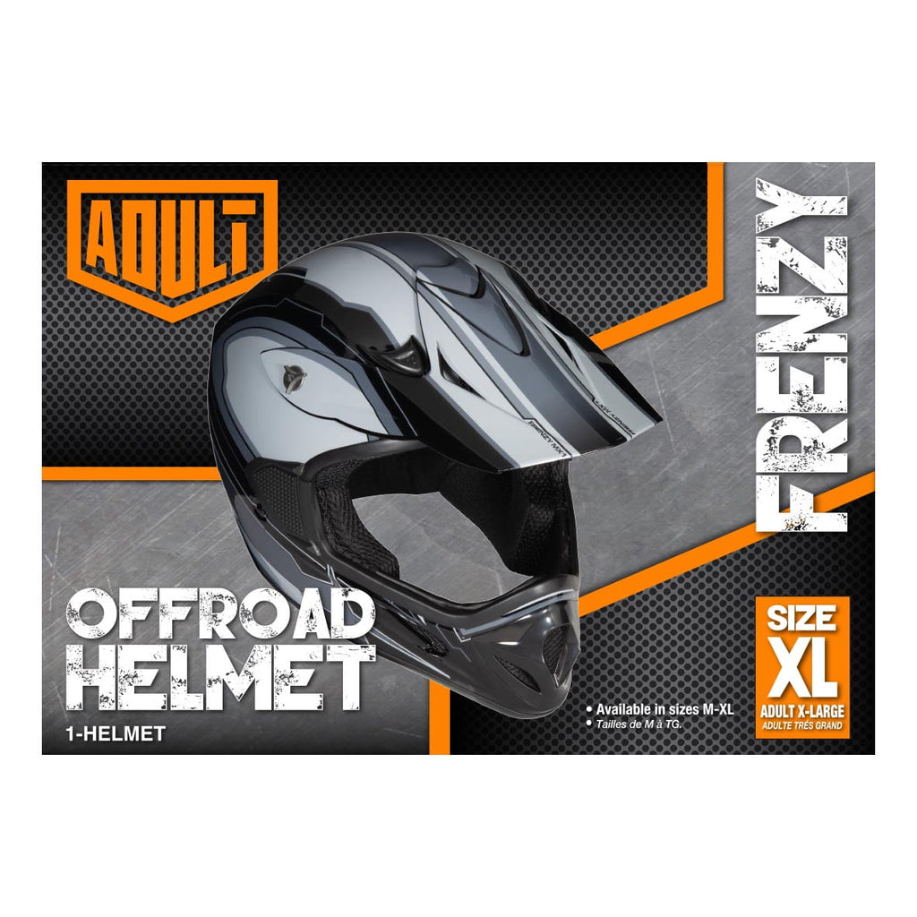 (2 pack) Fuel Helmets Adult Frenzy Off Road Helmet Blk/gry Xl