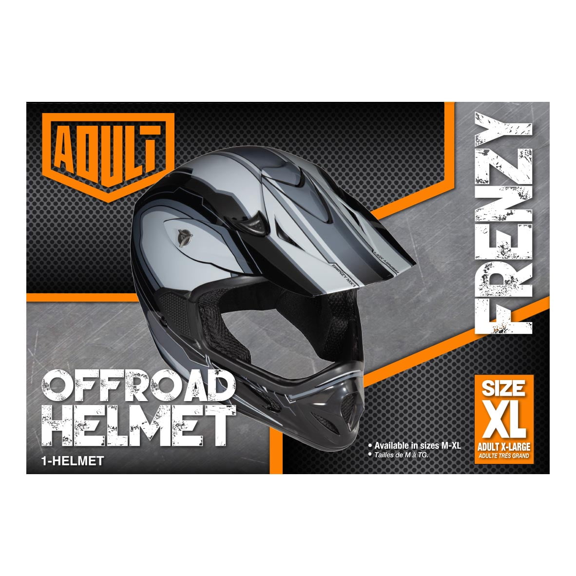 (2 pack) Fuel Helmets Adult Frenzy Off Road Helmet Blk/gry Xl