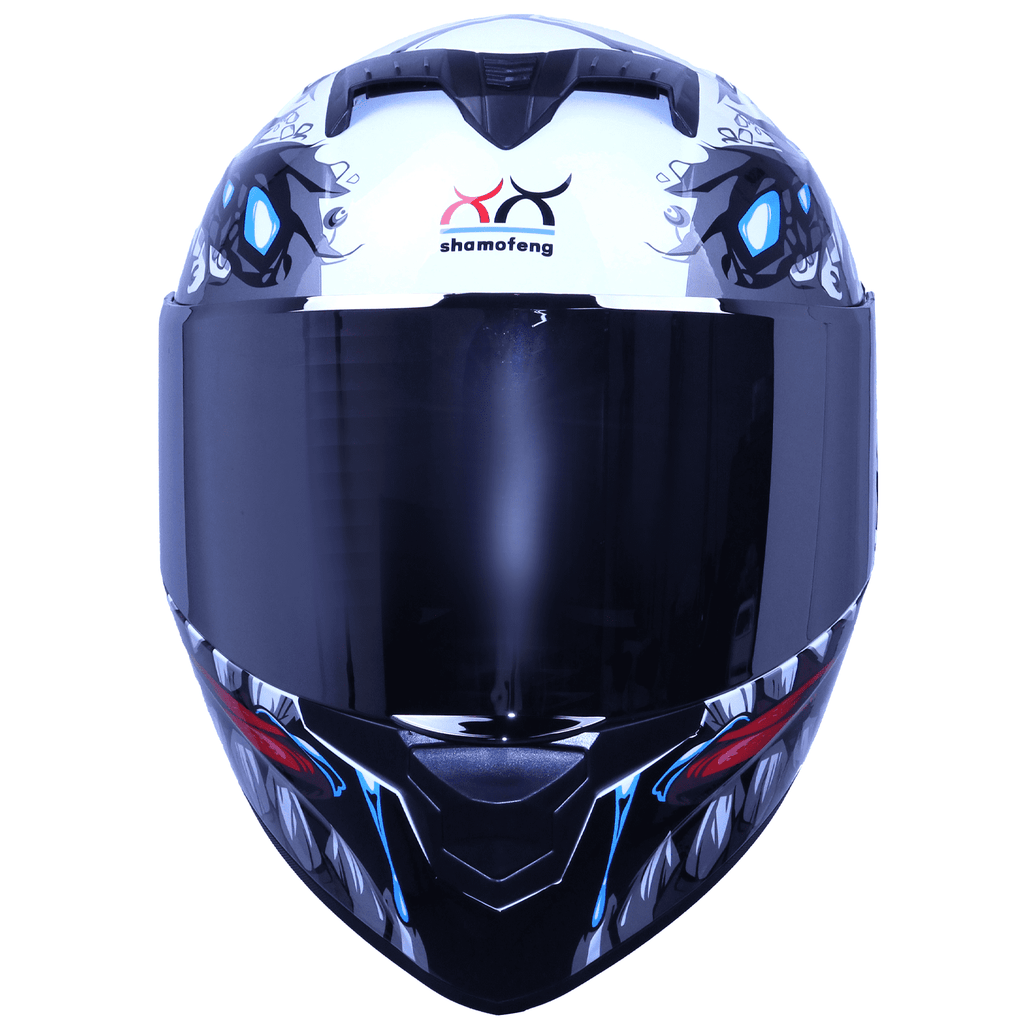 Full-Face Adult Motorcycle Helmet, Motocross ATV Offroad Dirt Bike Helmet DOT Approved White, L Size