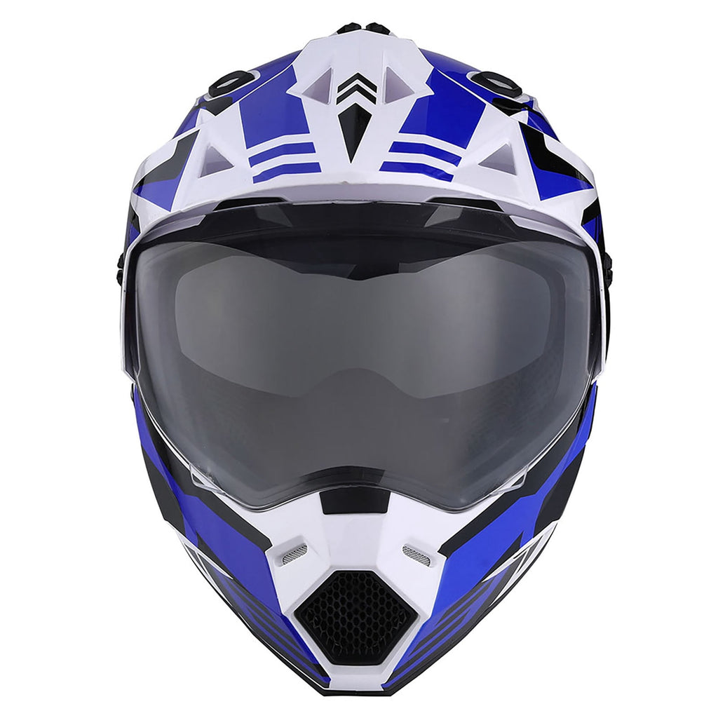 1Storm Youth Kids Dual Sport Dual Visor Motorcycle Motocross Off Road Full Face Helmet HF802Youth Storm Red