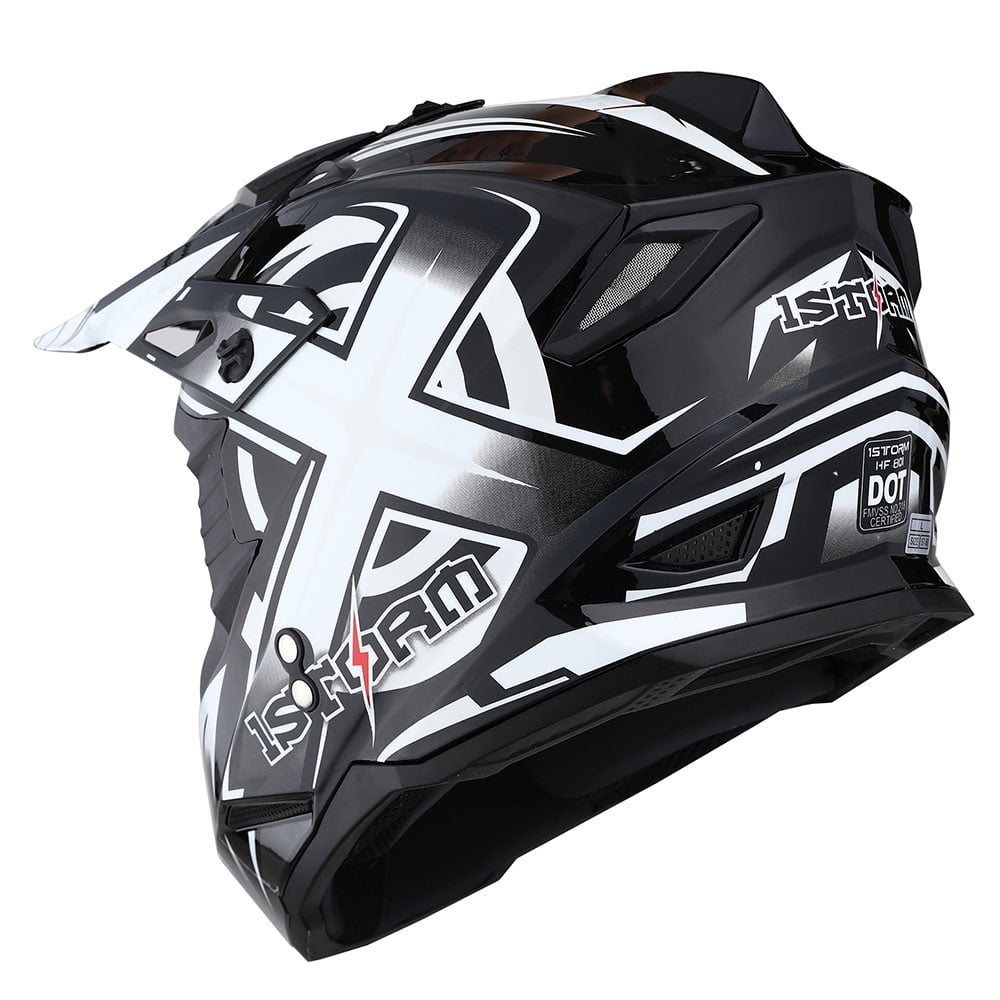 1Storm Adult Motocross Helmet BMX MX ATV Dirt Bike Helmet Racing Style HF801; Sonic Red