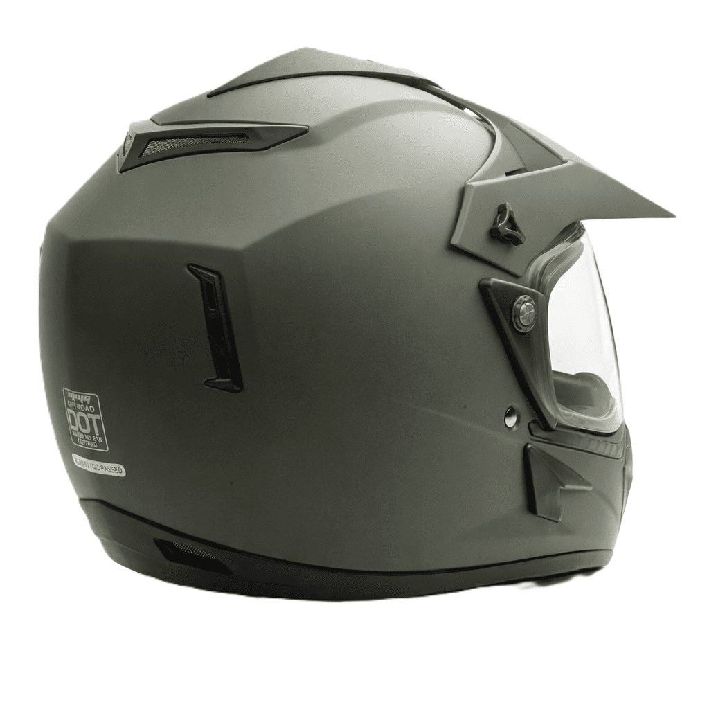 MMG Motorcycle Off-Road Helmet MX ATV Dirt Bike Matte Military Green with Goggles (Medium) Model 30