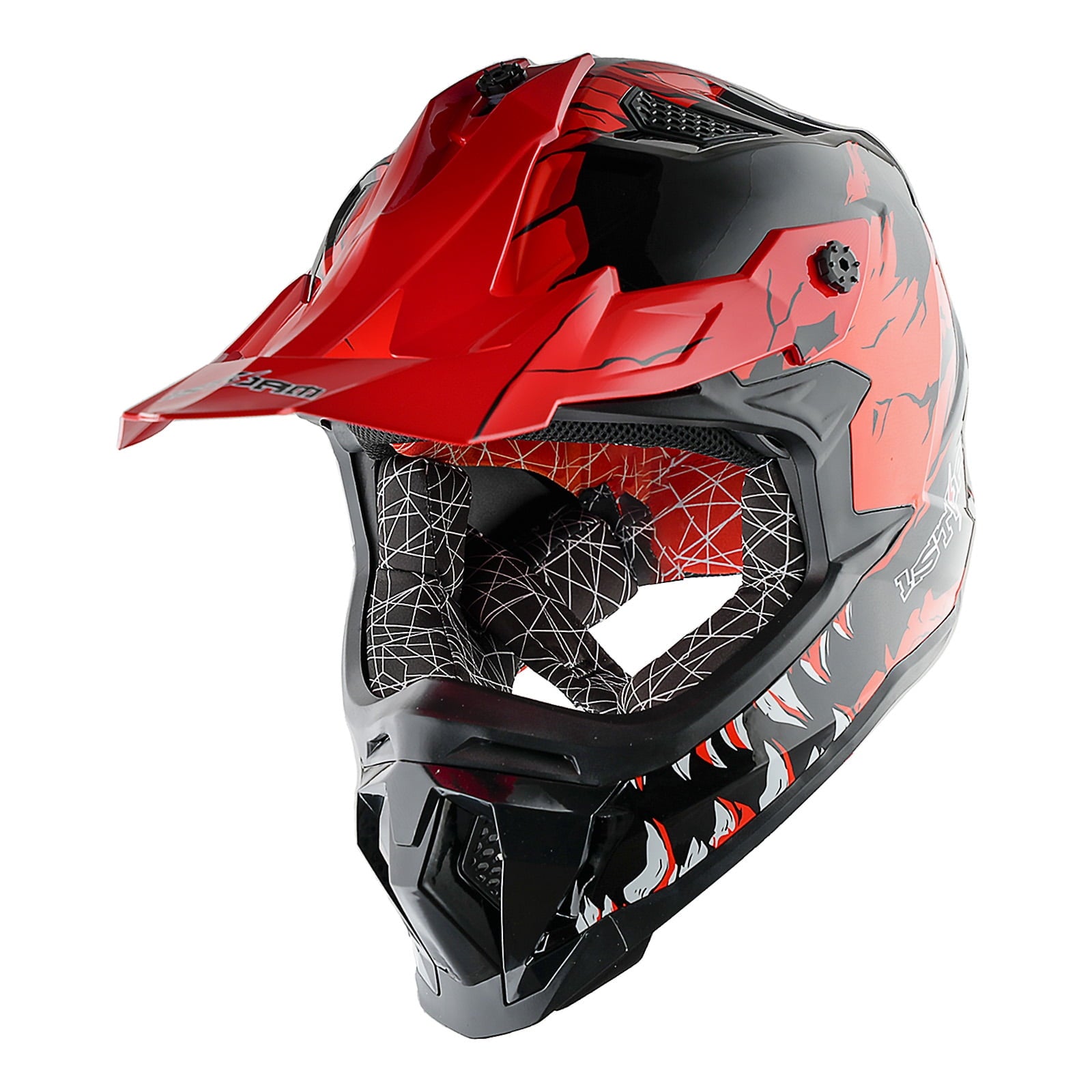 1Storm Adult Motocross Helmet ATV Dirt Bike BMX MX Downhill Mountain Helmet Track Style JH601; Matt Black