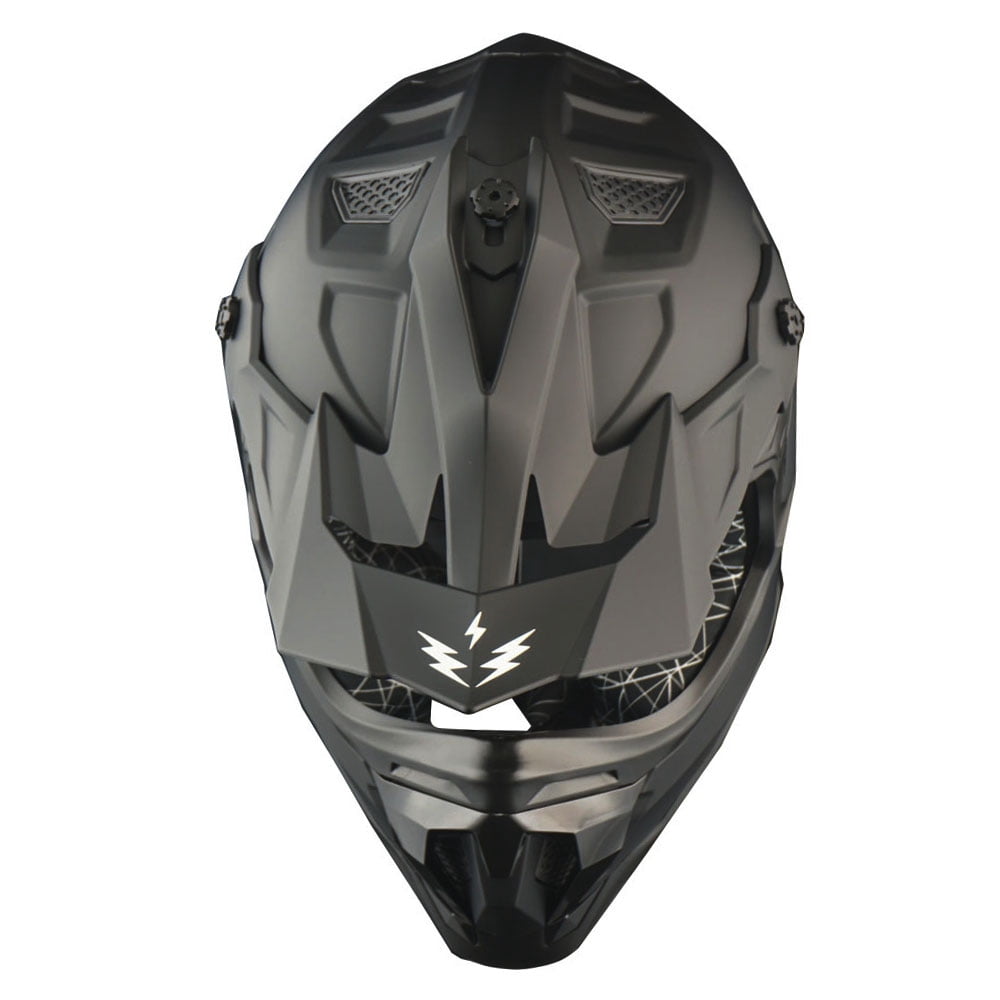 1Storm Adult Motocross Helmet ATV Dirt Bike BMX MX Downhill Mountain Helmet Track Style JH601; Matt Black
