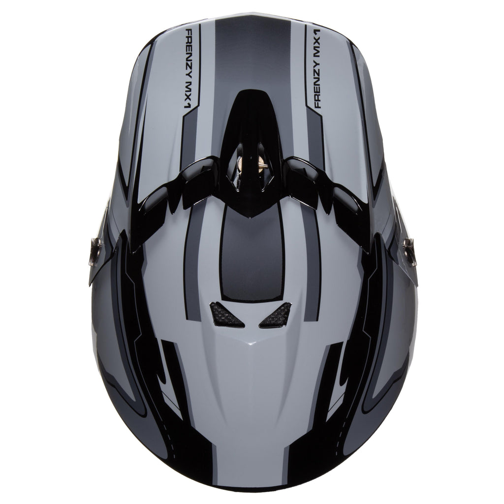 Youth Frenzy MX ATV off-road Helmet DOT Approved Black/Grey, Youth Large