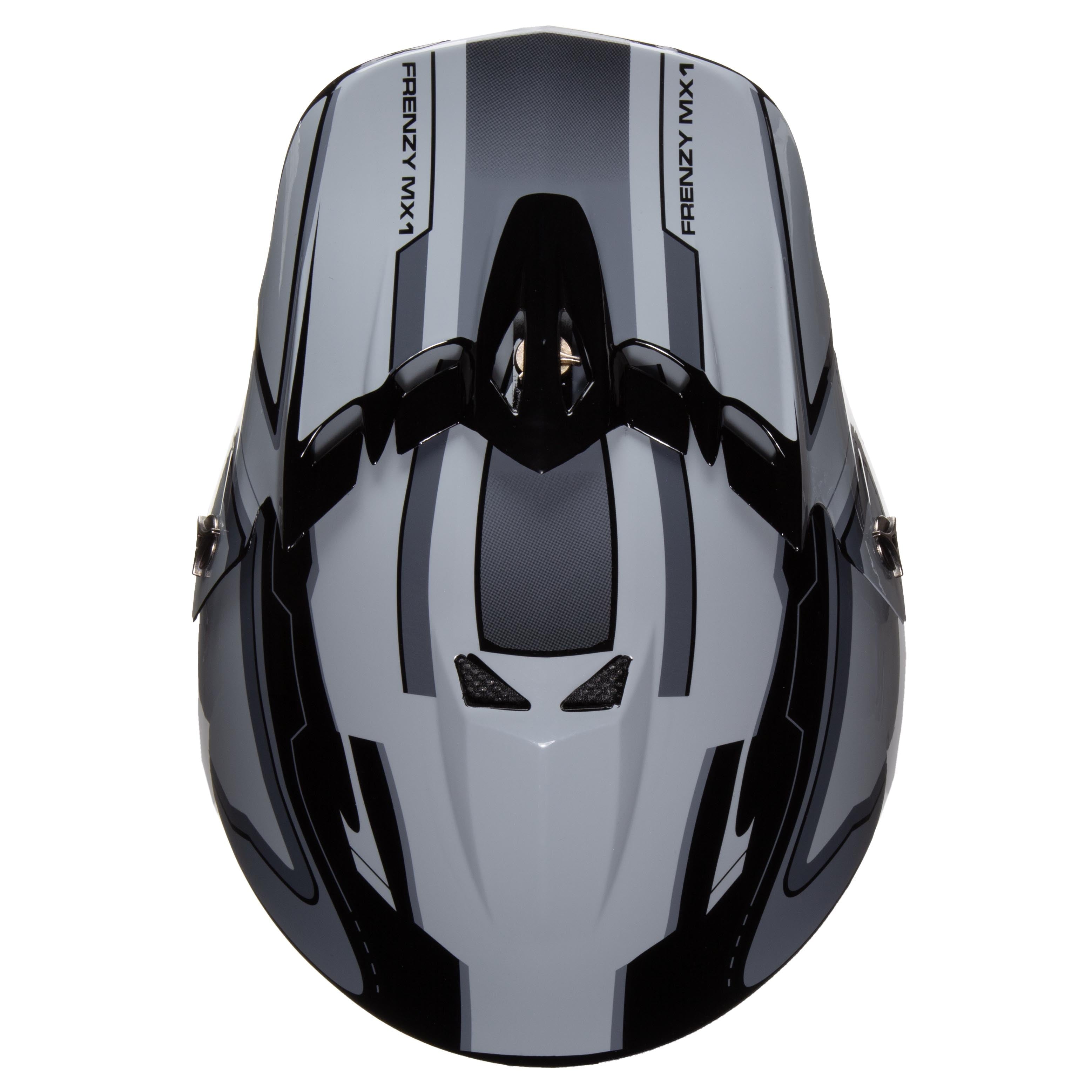 Youth Frenzy MX ATV off-road Helmet DOT Approved Black/Grey, Youth Large