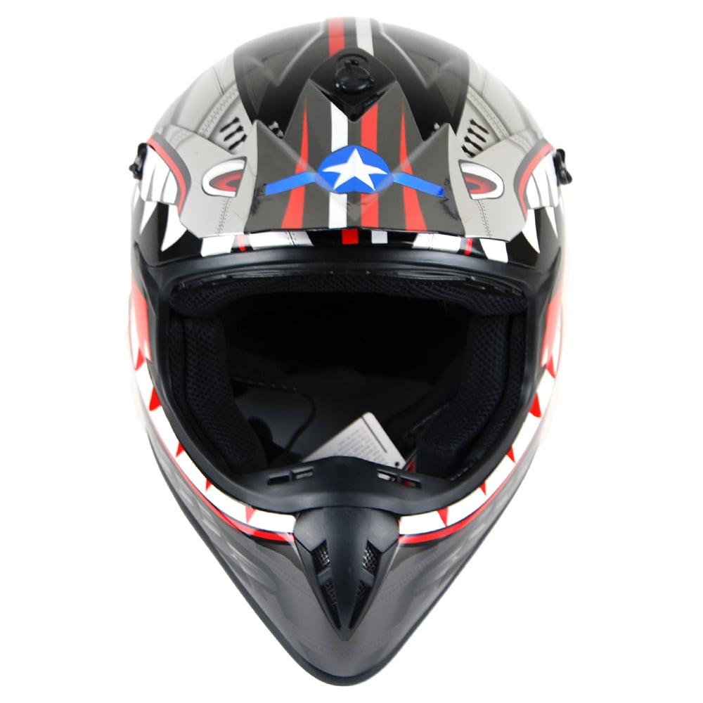 1Storm Adult Motocross BMX MX ATV Dirt Bike Helmet Racing Style SC09SCLS; Shark Pink