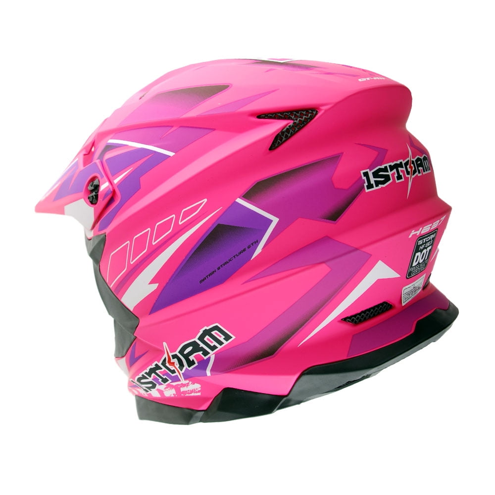 1Storm Motocross Adult Helmet Downhill Mountain Bike Helmet BMX MX ATV Dirt Bike Storm Style HF803; Storm Black