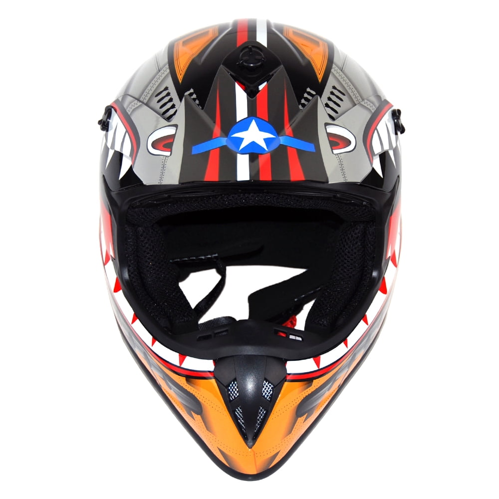 1Storm Adult Motocross BMX MX ATV Dirt Bike Helmet Racing Style SC09SCLS; Shark Pink