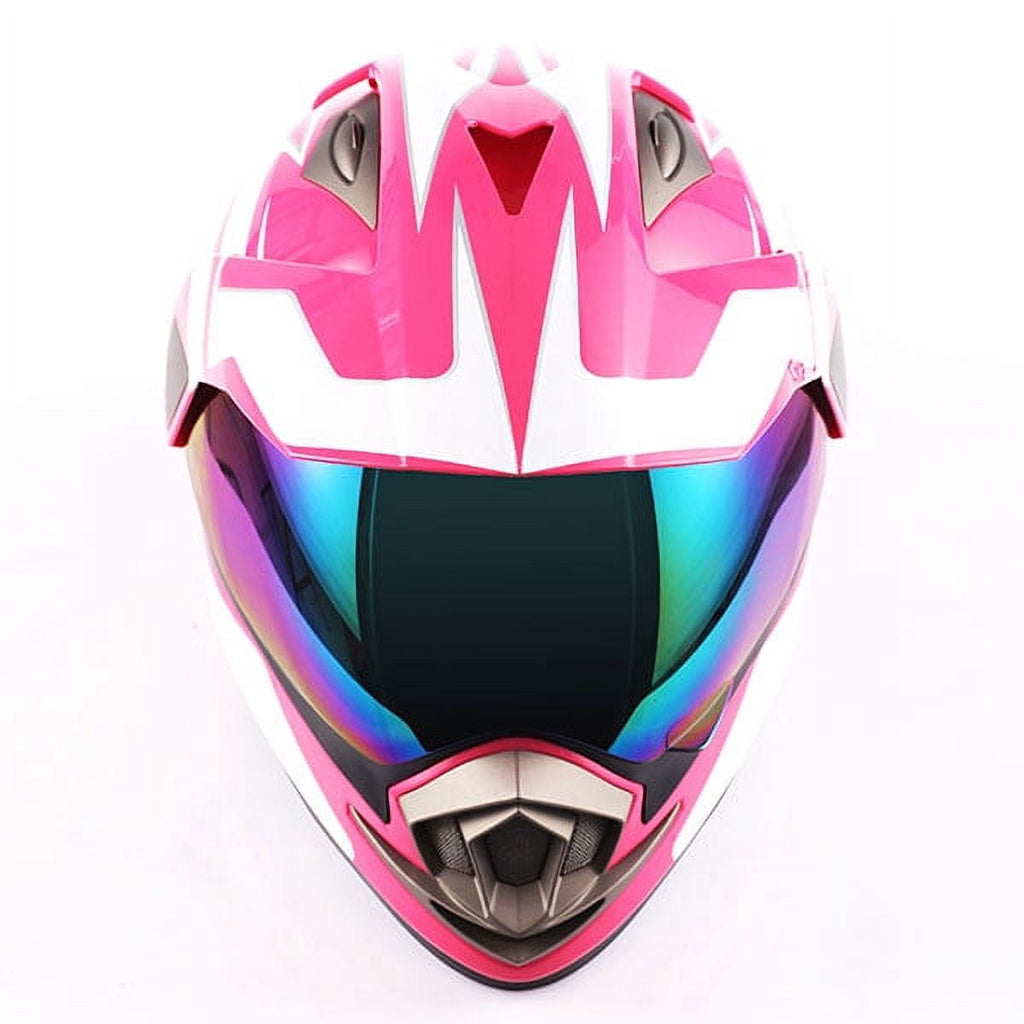 1Storm Dual Sport Helmet Motorcycle Full Face Motocross Off Road Bike HGXP14A Glossy White