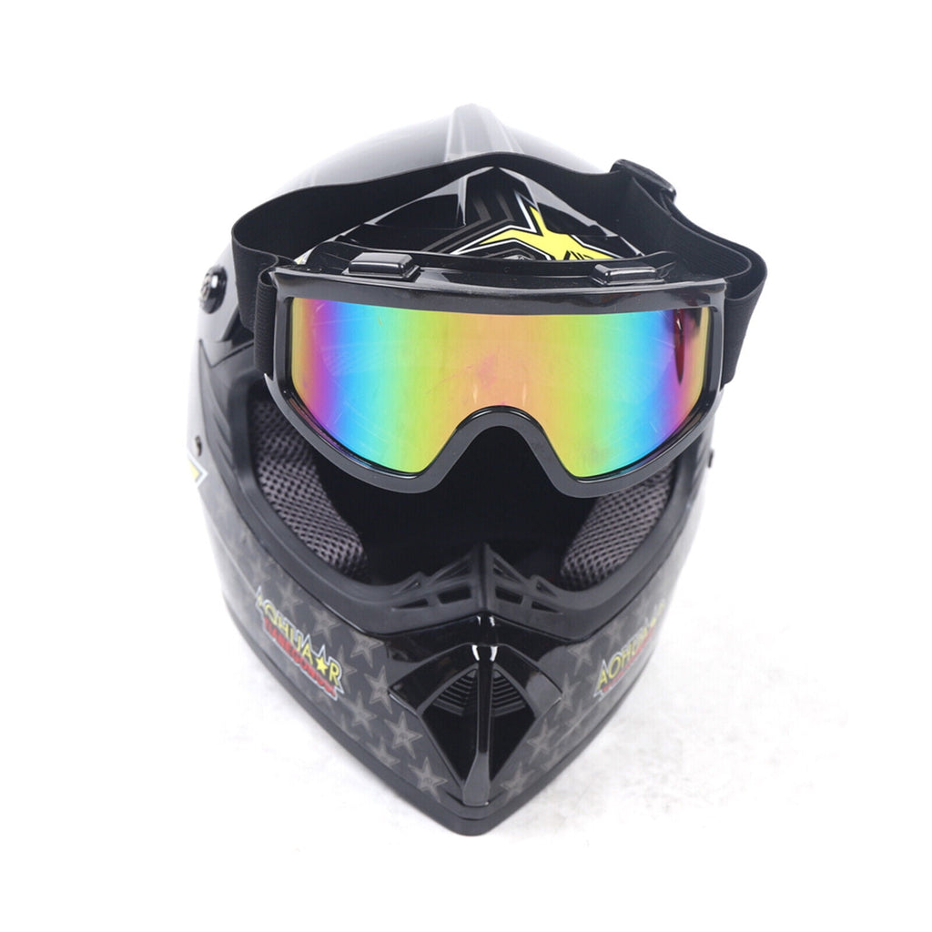 M Size Motocross Helmet With Goggle & Gloves For Motorcycle Dirt Bike Off-road
