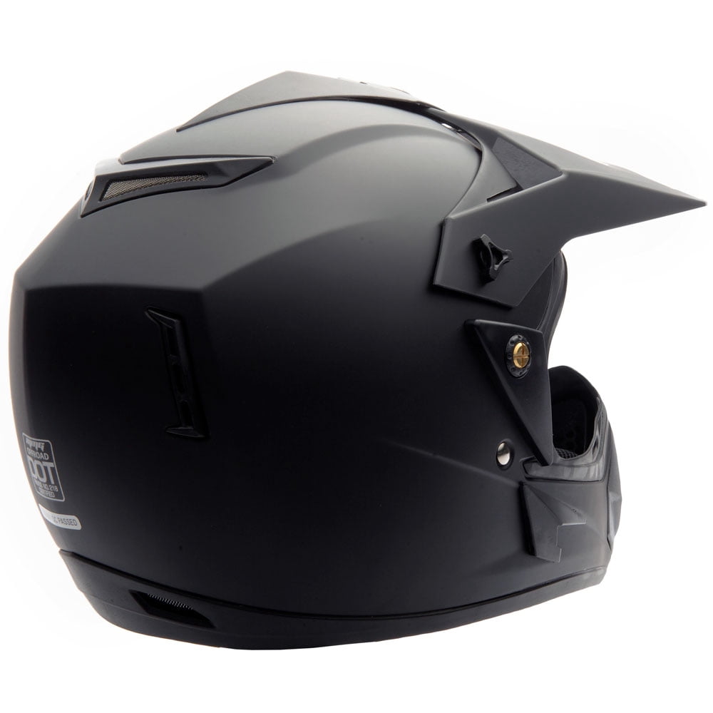 MMG Motorcycle Off-Road Helmet MX ATV Dirt Bike Matte Black with Goggles (Medium) Model 30