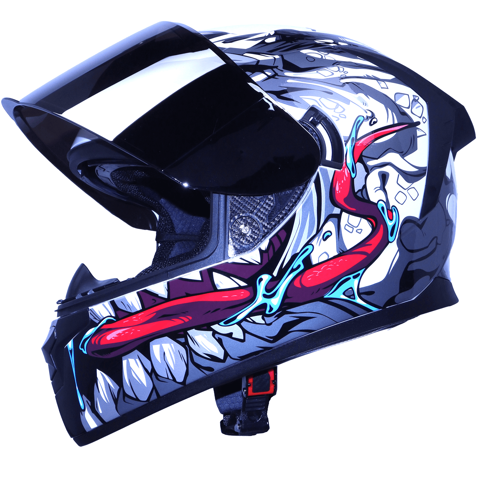 Full-Face Adult Motorcycle Helmet, Motocross ATV Offroad Dirt Bike Helmet DOT Approved White, L Size