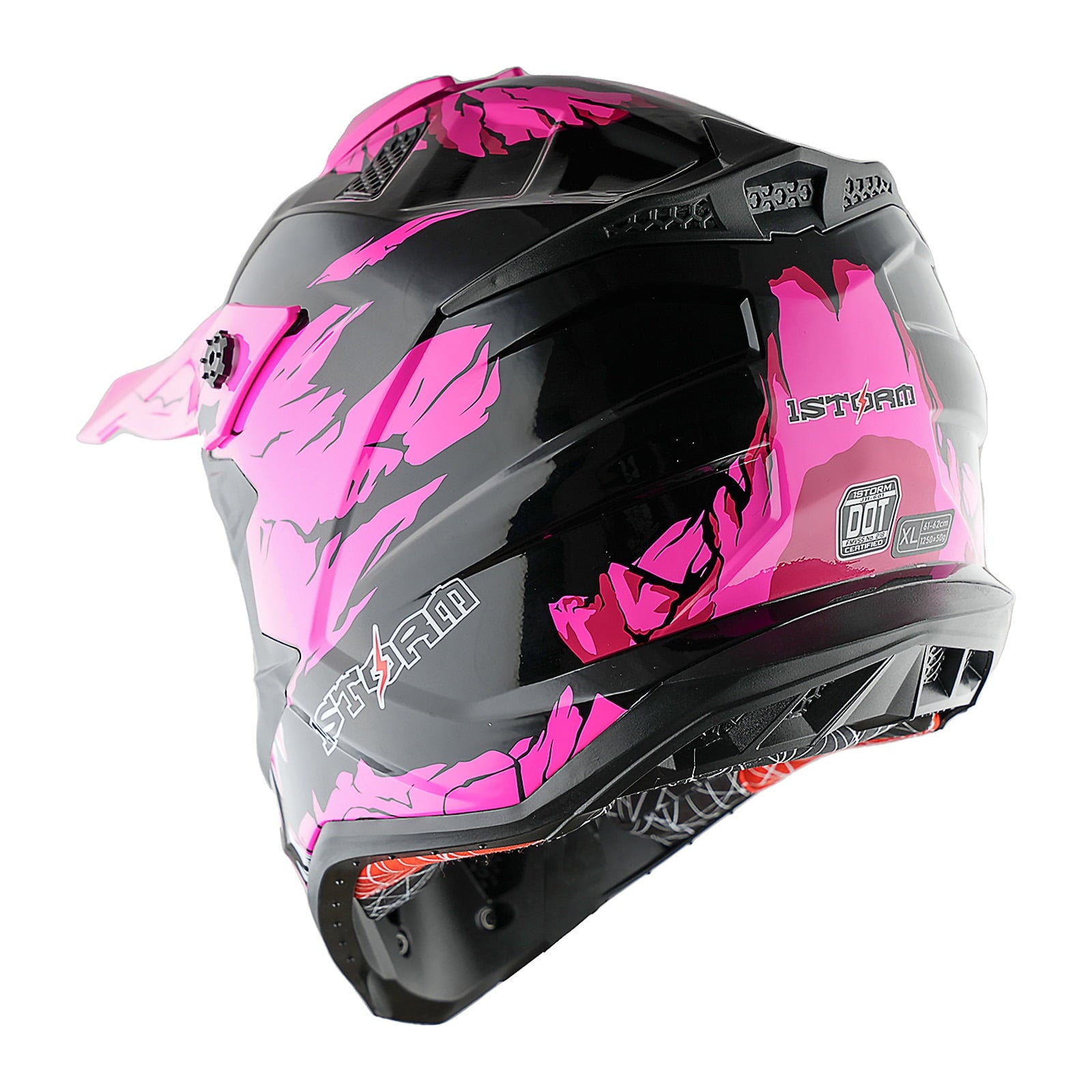 1Storm Adult Motocross Helmet ATV Dirt Bike BMX MX Downhill Mountain Helmet Track Style JH601; Matt Black
