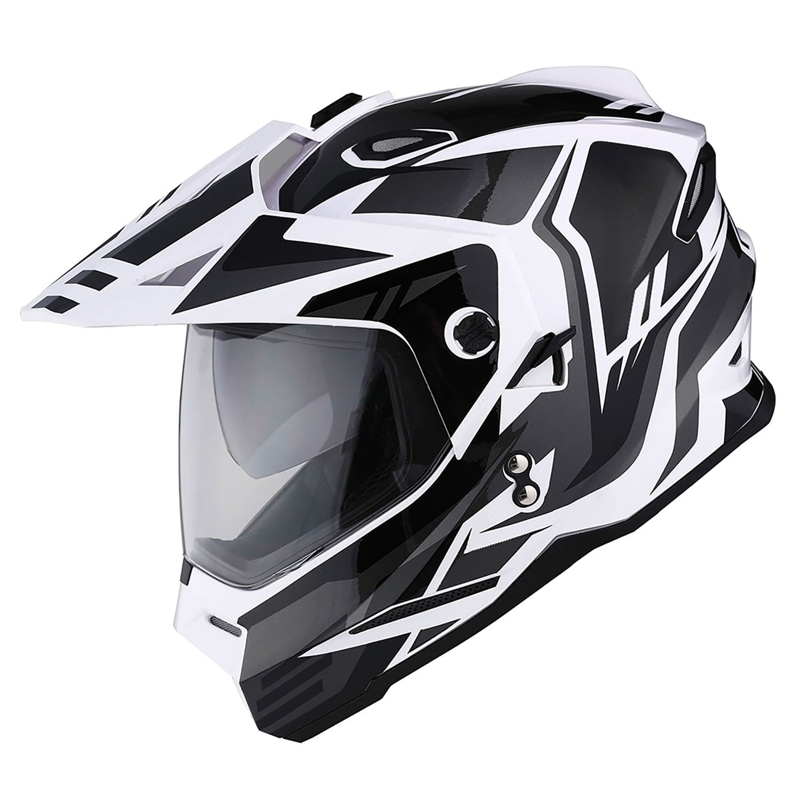 1Storm Dual Sport Motorcycle Motocross Off Road Full Face Helmet Dual Visor HF802 Matt Black + Motorcycle Bluetooth Headset