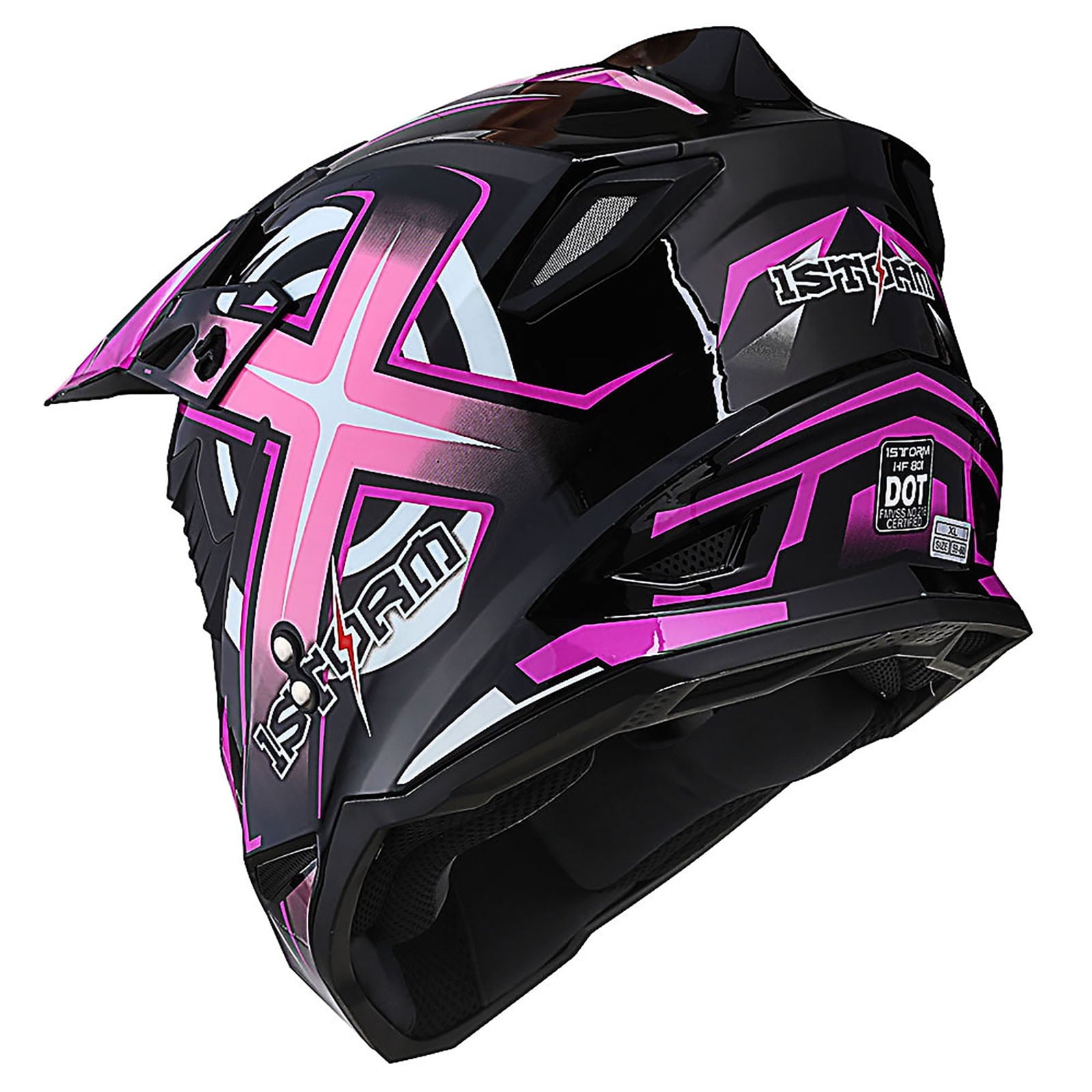 1Storm Adult Motocross Helmet BMX MX ATV Dirt Bike Helmet Racing Style HF801; Sonic Red