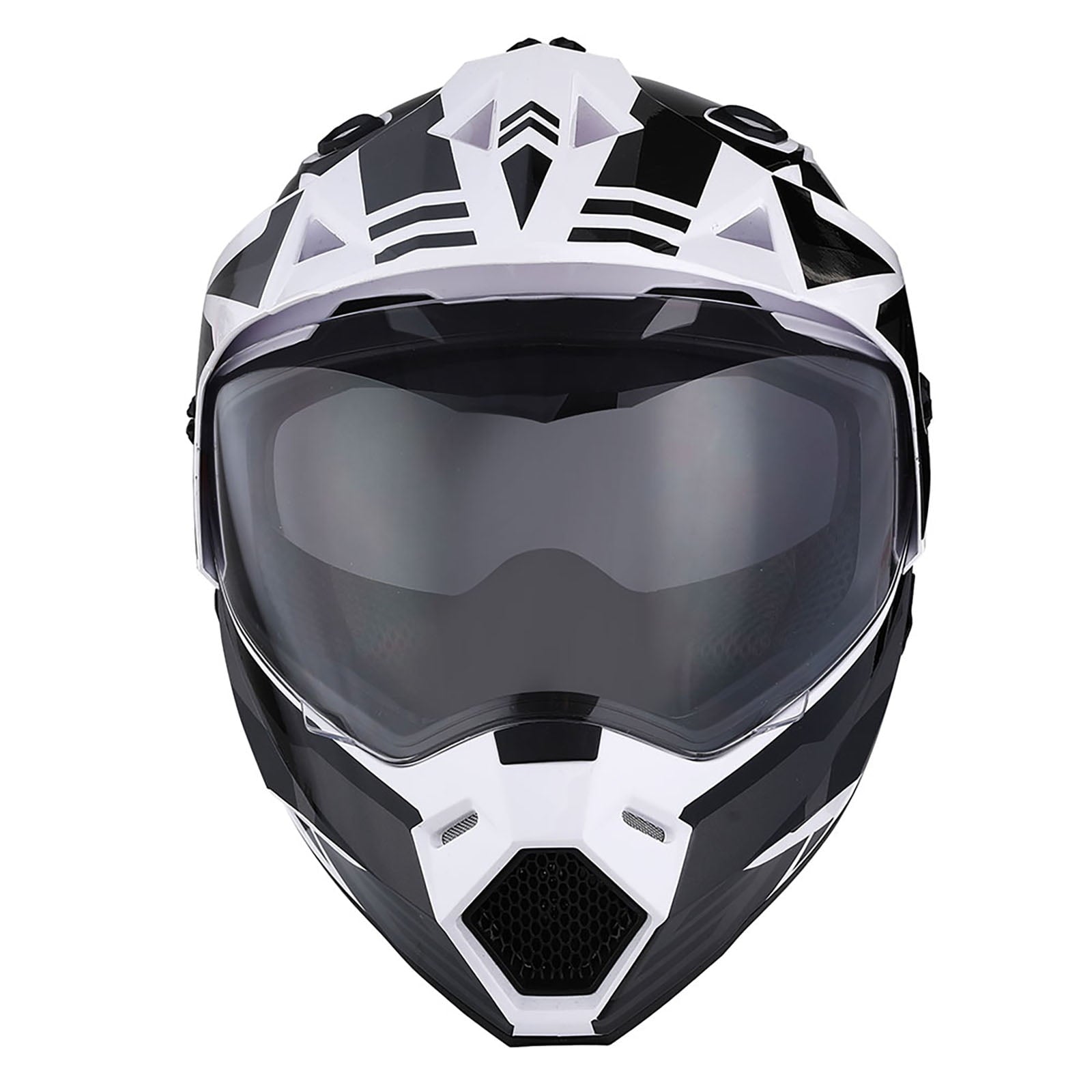 1Storm Dual Sport Motorcycle Motocross Off Road Full Face Helmet HF802 Dual Visor Storm Force Black