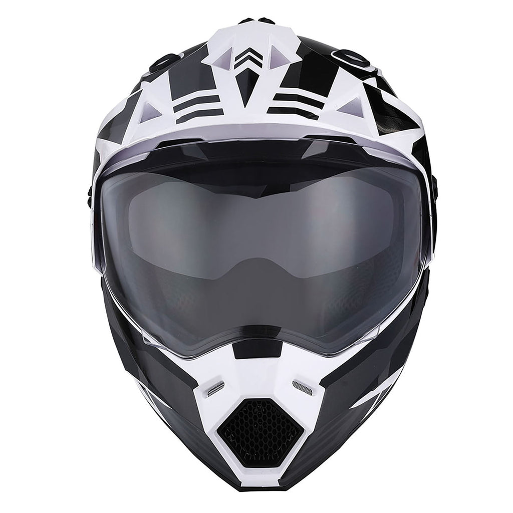 1Storm Youth Kids Dual Sport Dual Visor Motorcycle Motocross Off Road Full Face Helmet HF802Youth Storm Red