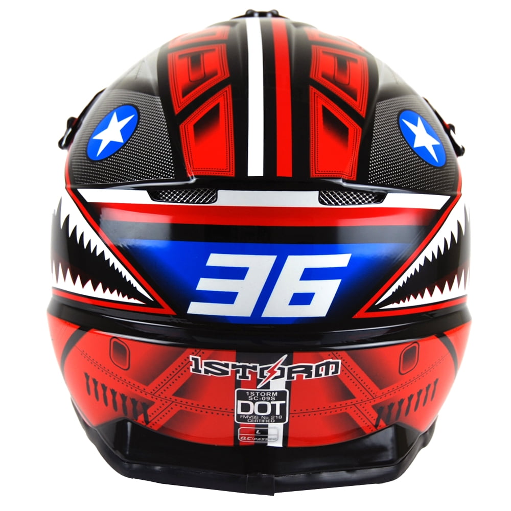 1Storm Adult Motocross BMX MX ATV Dirt Bike Helmet Racing Style SC09SCLS; Shark Pink