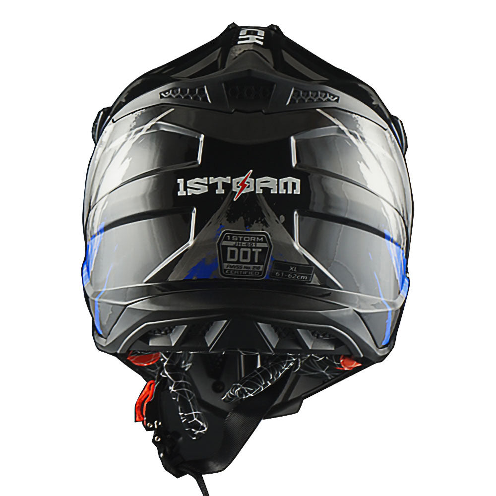 1Storm Adult Motocross Helmet ATV Dirt Bike BMX MX Downhill Mountain Helmet Track Style JH601; Matt Black