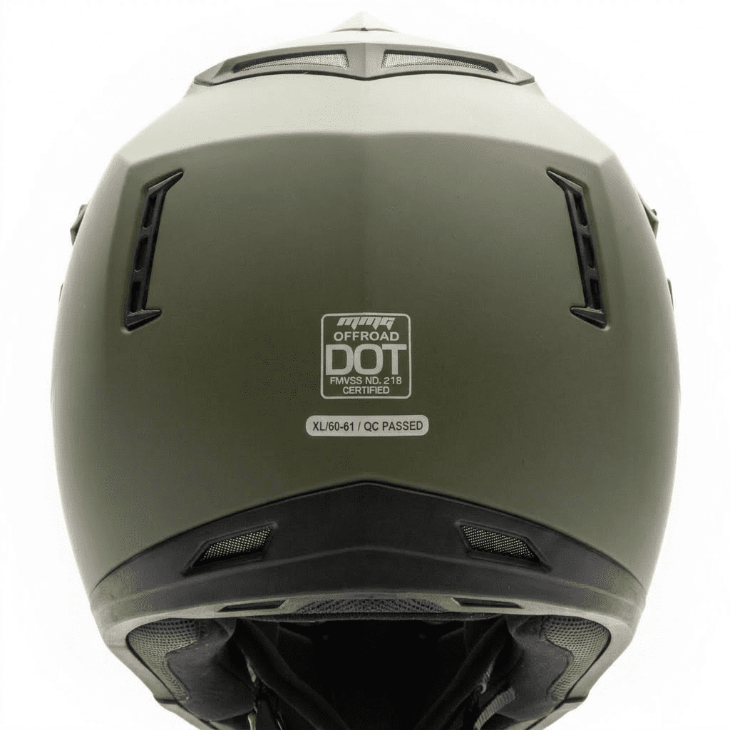 MMG Adult Motorcycle Off Road Helmet Combo, Includes Riding Gloves and Goggles. Size: XL- Color: Military Green