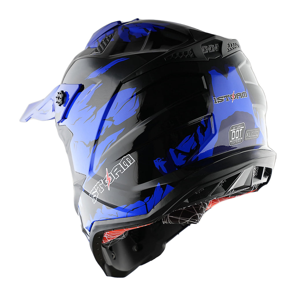 1Storm Adult Motocross Helmet ATV Dirt Bike BMX MX Downhill Mountain Helmet Track Style JH601; Matt Black