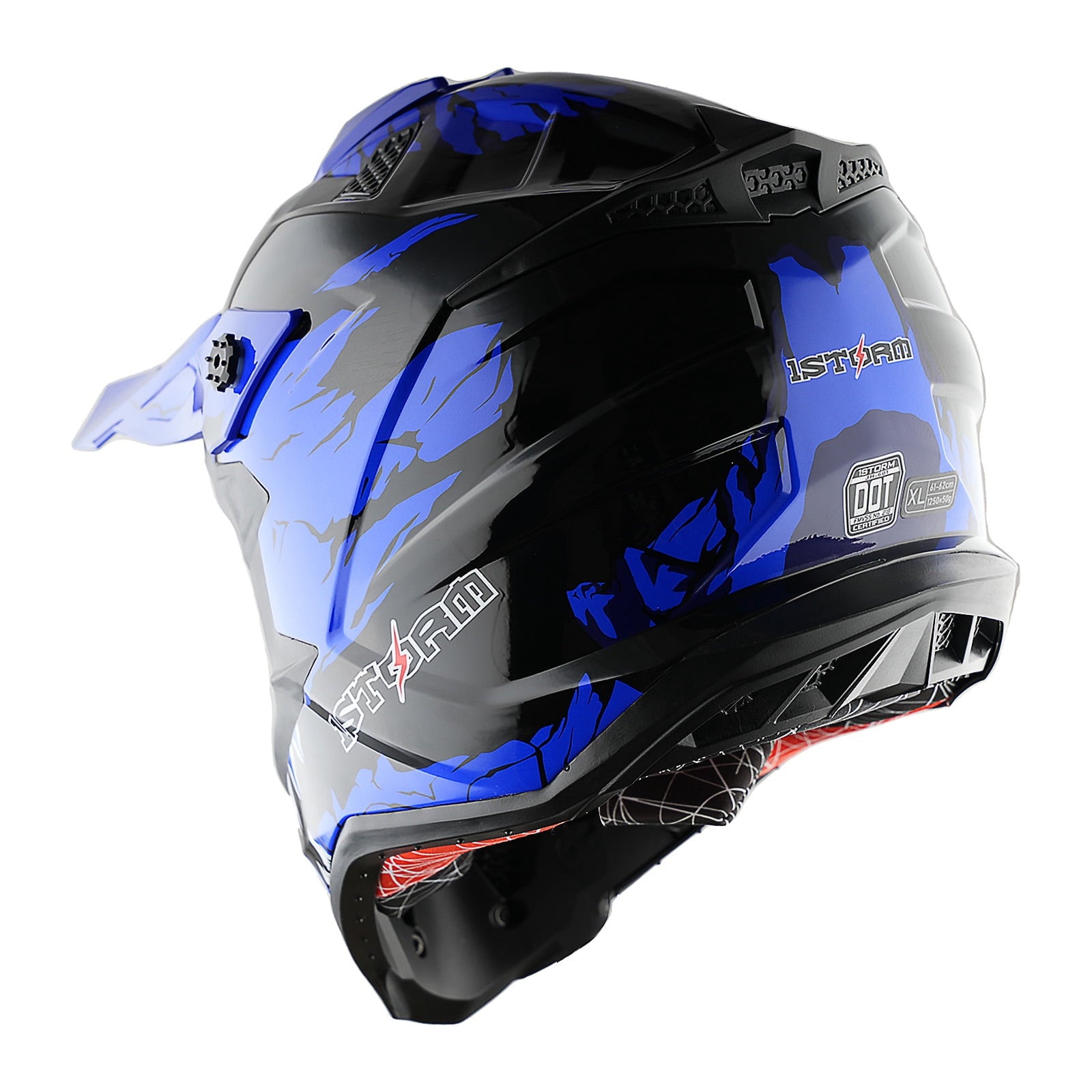 1Storm Adult Motocross Helmet ATV Dirt Bike BMX MX Downhill Mountain Helmet Track Style JH601; Matt Black