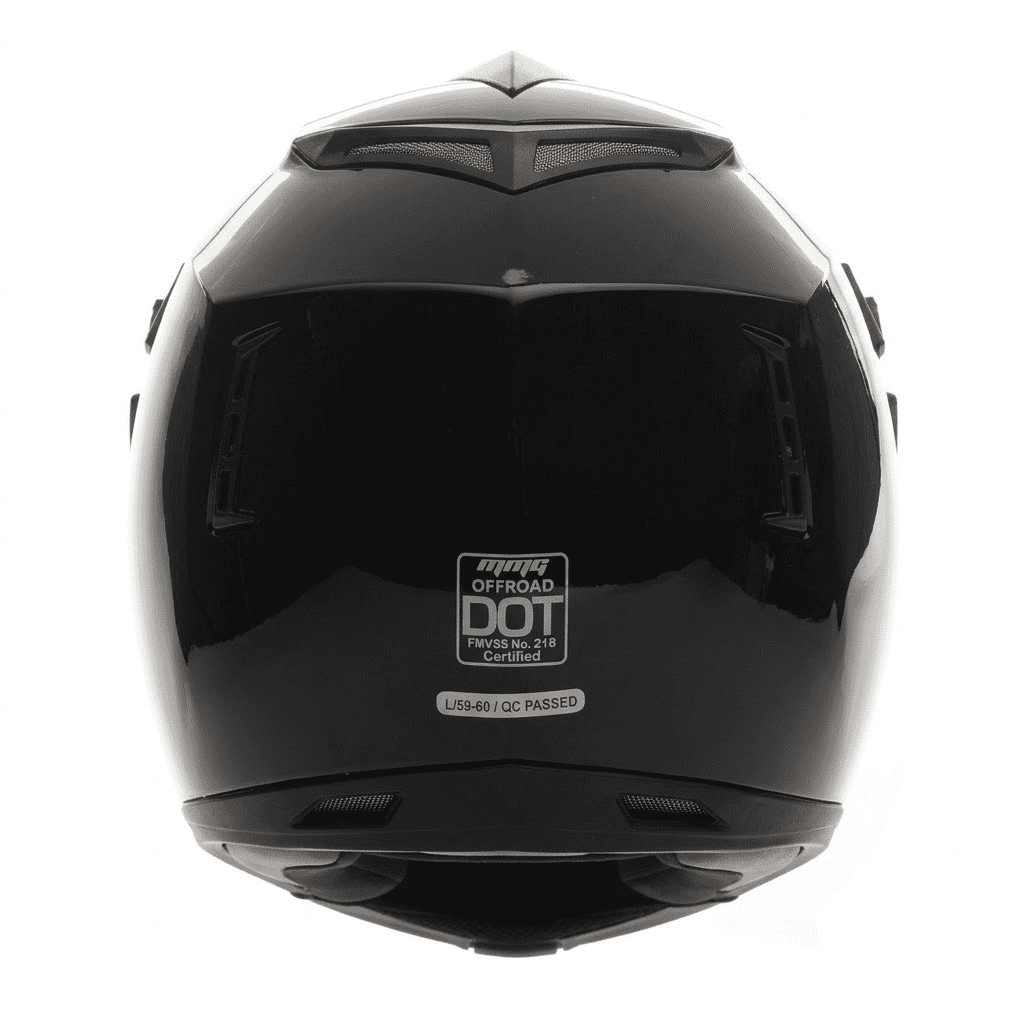 MMG Model 30 Gloss Black Lightweight Full-Face DOT Adult Motorcycle Helmet with Goggles
