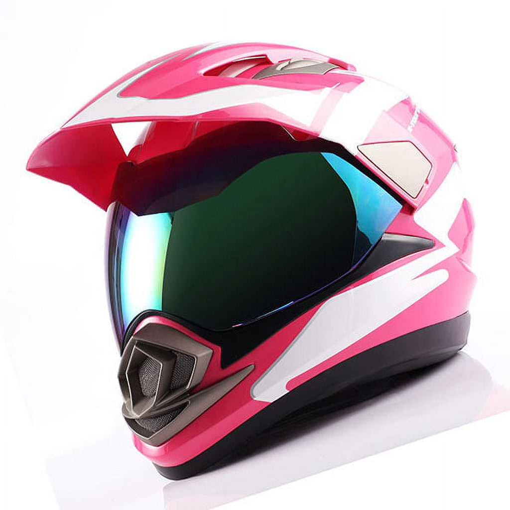 1Storm Dual Sport Helmet Motorcycle Full Face Motocross Off Road Bike HGXP14A Glossy White