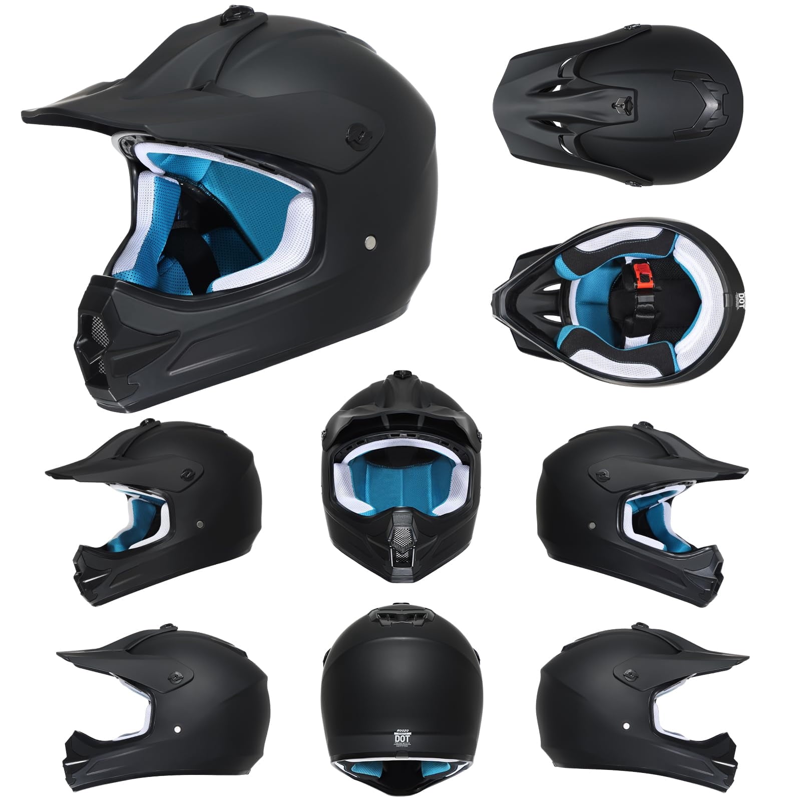 ROOZO Youth Dirt Bike Helmet â€?DOT Certified Full Face Motorcycle Helmet with Goggles & Gloves