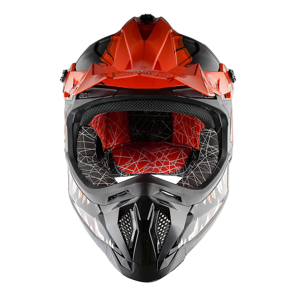 1Storm Adult Motocross Helmet ATV Dirt Bike BMX MX Downhill Mountain Helmet Track Style JH601; Matt Black