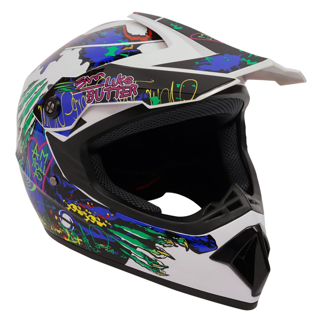 22.44-22.83in Suitable Head Helmet Set Helmet Set with Goggles and Gloves Motorcycle Off-Road Helmet Set