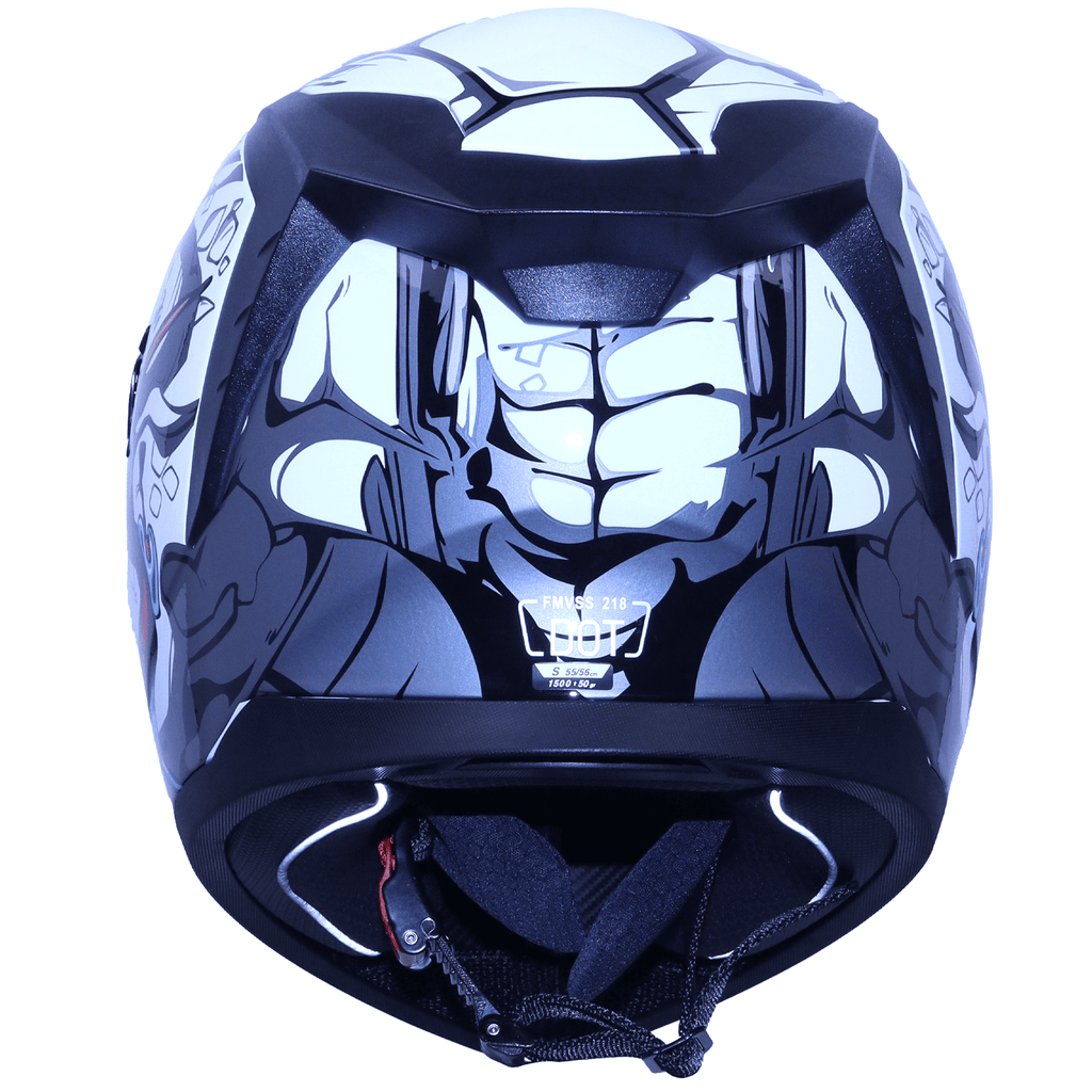 Full-Face Adult Motorcycle Helmet, Motocross ATV Offroad Dirt Bike Helmet DOT Approved White, L Size