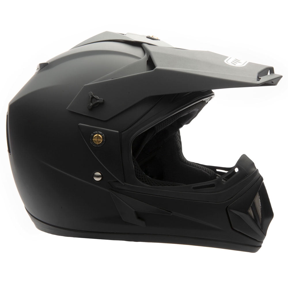 MMG Adult Motorcycle Off Road Helmet Combo, Includes Riding Gloves and Goggles. Size: Large - Color: Matte Black