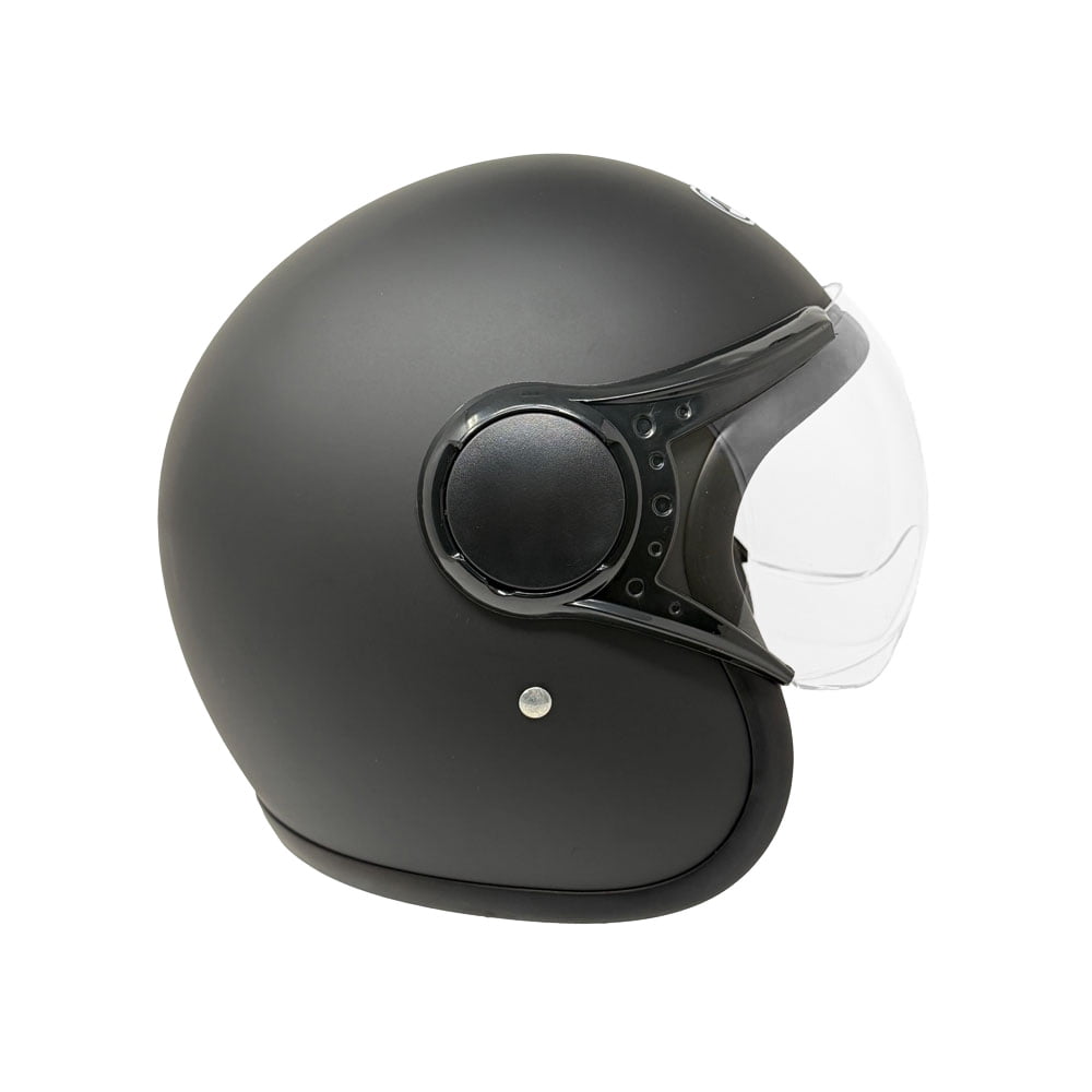 MMG Adult Motorcycle Helmet, Open Face Flip Up Visor DOT - Matte Black L