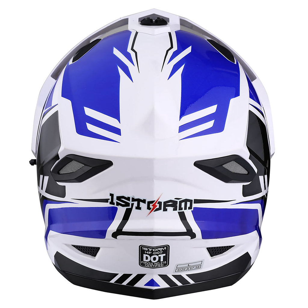 1Storm Youth Kids Dual Sport Dual Visor Motorcycle Motocross Off Road Full Face Helmet HF802Youth Storm Red