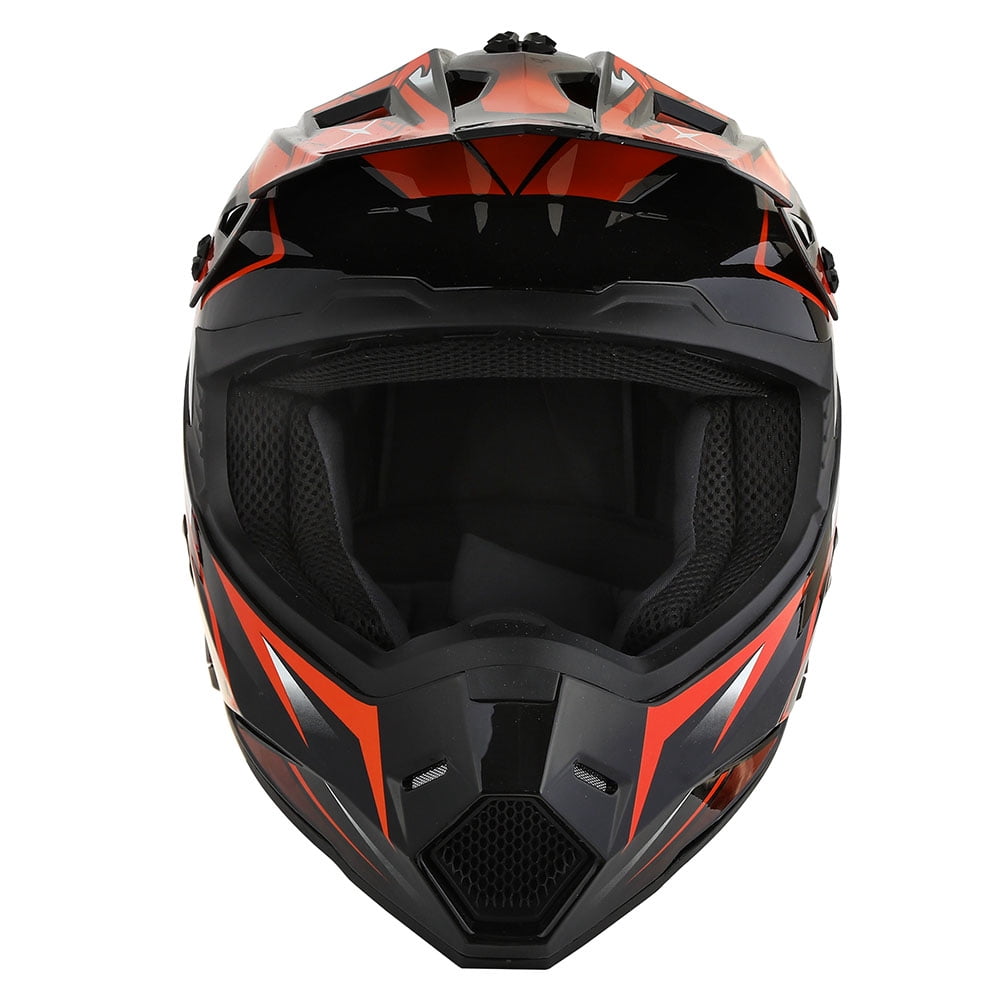 1Storm Adult Motocross Helmet BMX MX ATV Dirt Bike Helmet Racing Style HF801; Sonic Red